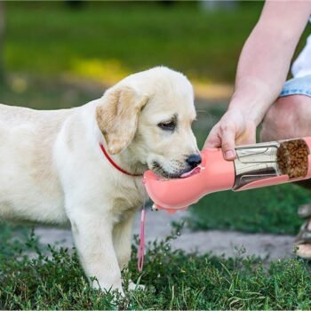 PET Water Bottle Feeder Bowl Garbage Bag Storage Portable Pet Outdoor Travel 3 IN 1 Dog Water Bottle